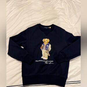 Ralph Lauren Black Sweater with Polo Bear Graphic